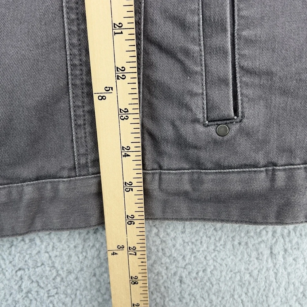 John Varvatos Jacket Mens XL Gray Denim Biker Full Zip Pockets Trucker Stretch - Picture 7 of 12